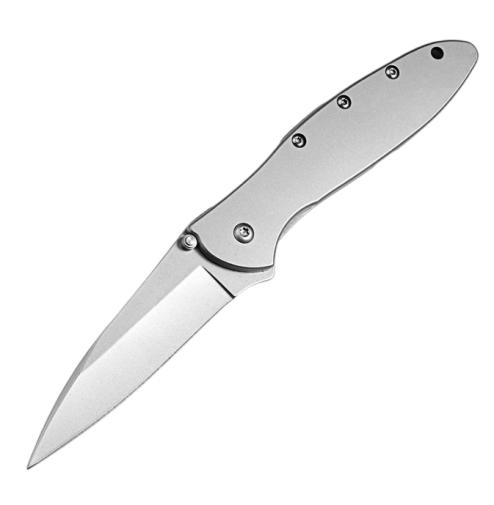 Volt SS Folding Pocketknife, Stainless Steel Drop Point Plain Edge Blade, Assisted One Hand Opening, 3 Position Pocket Clip,Grey