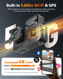 WOLFBOX X5 3-Channel 4K HDR Dash Cam – Full Vehicle Coverage with GPS & Voice Control