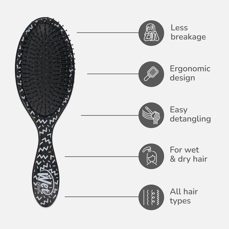 Wet Brush Original Detangler Hipster Brush Diagonal Checkers for Unisex