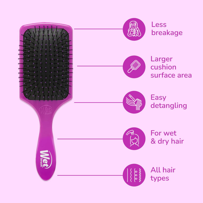 Wet Brush Paddle Detangler Brush - Purple