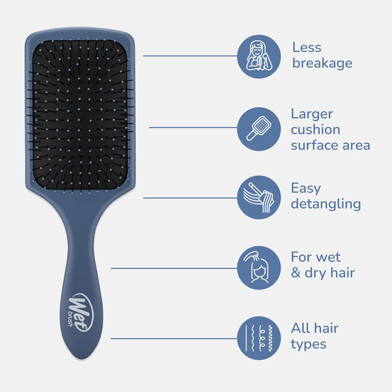 WetBrush Paddle Detangler with HeatFlex Bristles and AquaVents