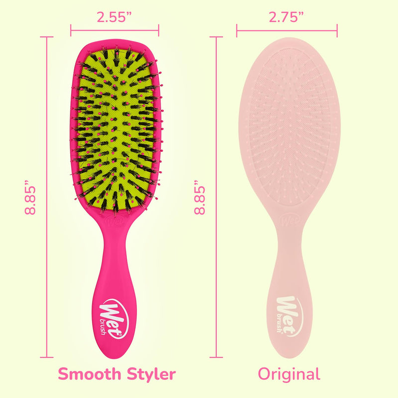 Wet Brush Shine Enhancer Brush with Soft Intelliflex and Natural Boar Bristles Pink