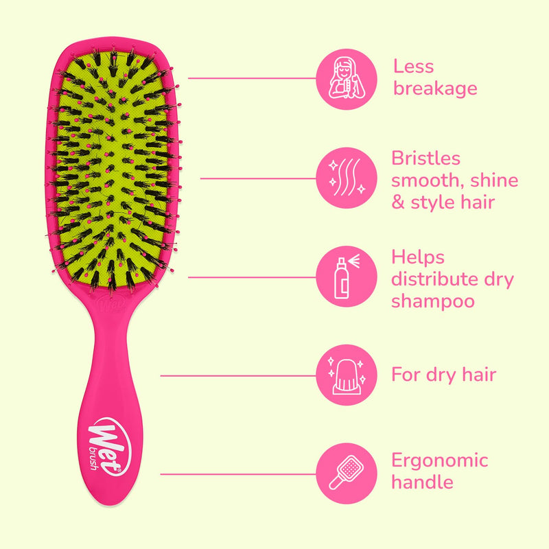 Wet Brush Shine Enhancer Brush with Soft Intelliflex and Natural Boar Bristles Pink