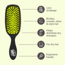 Wet Brush Shine Enhancer Paddle Hair Brush Black with Natural Boar Bristles Pain Free Detangling Brush for All Hair Types