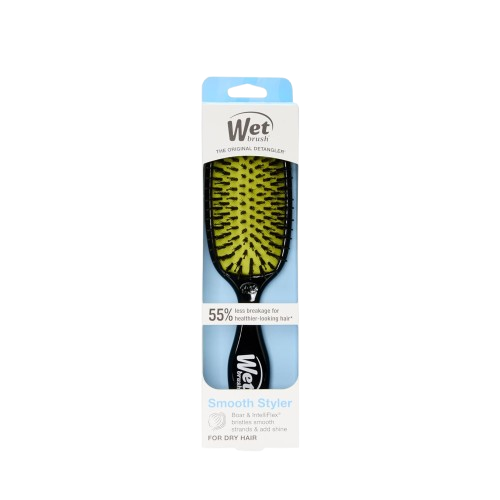 Wet Brush Shine Enhancer Paddle Hair Brush Black with Natural Boar Bristles Pain Free Detangling Brush for All Hair Types