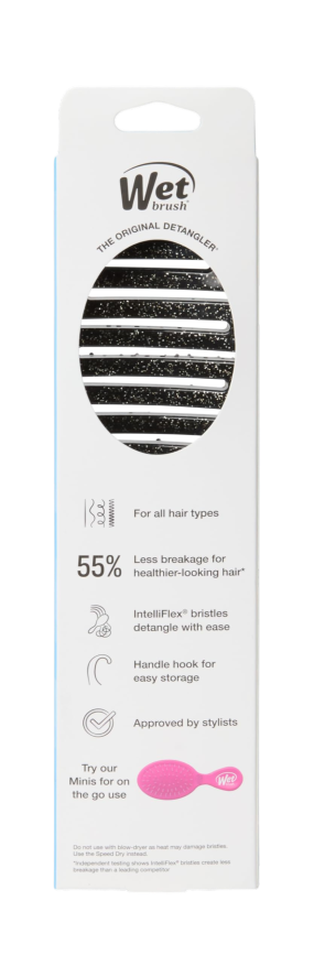 Wet Brush Shower Detangler Brush Black Glitter By For Unisex - 1 Pc Hair Brush