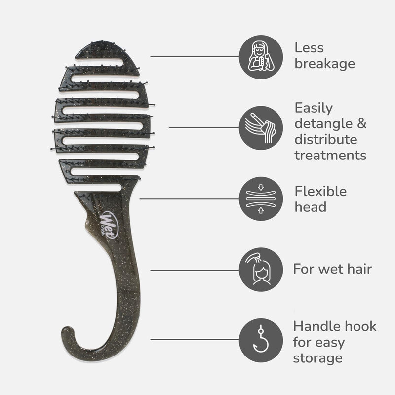 Wet Brush Shower Detangler Brush Black Glitter By For Unisex - 1 Pc Hair Brush