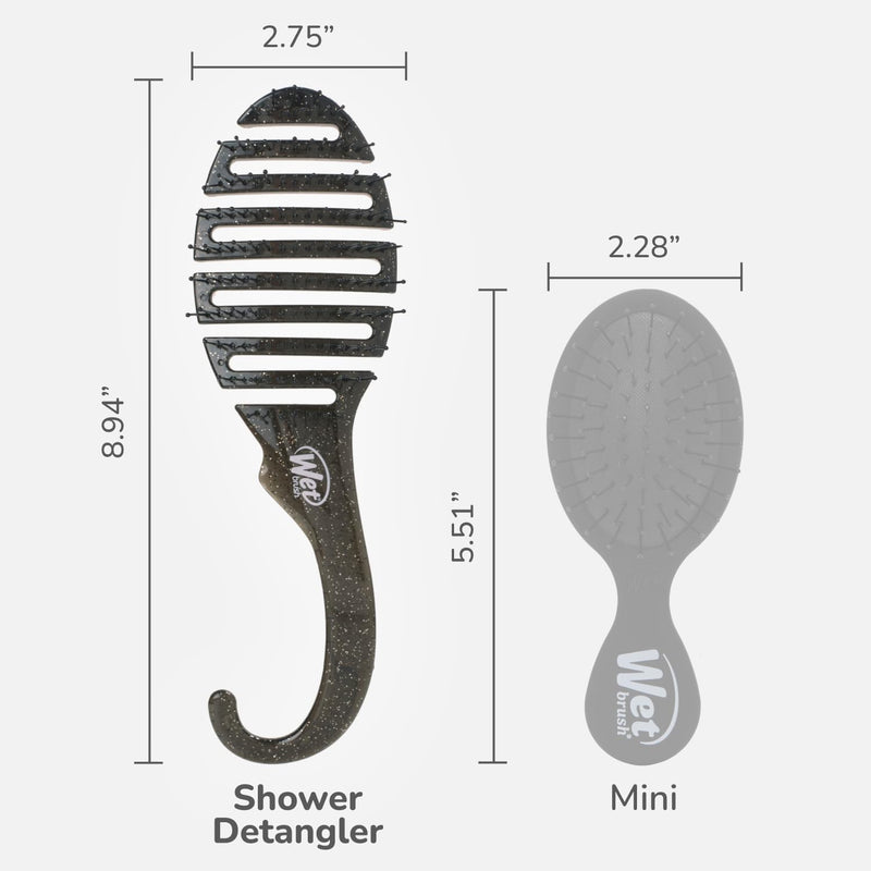 Wet Brush Shower Detangler Brush Black Glitter By For Unisex - 1 Pc Hair Brush