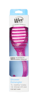 Wet Brush Shower Detangler Brush Pink Glitter for Unisex