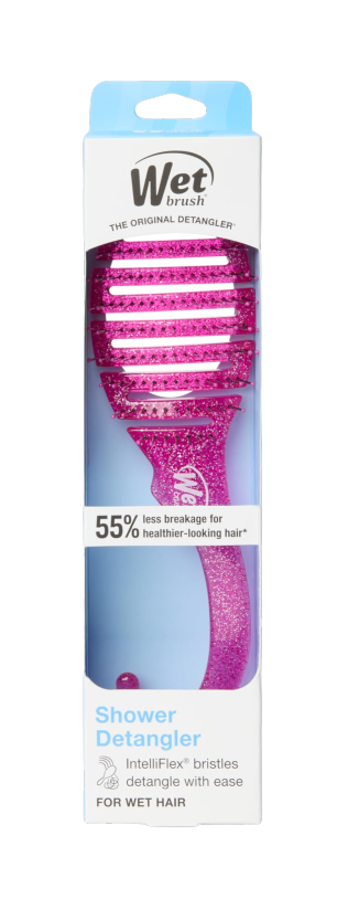 Wet Brush Shower Detangler Brush Pink Glitter By For Unisex - 1 Pc Hair Brush