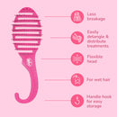 Wet Brush Shower Detangler Brush Pink Glitter for Unisex