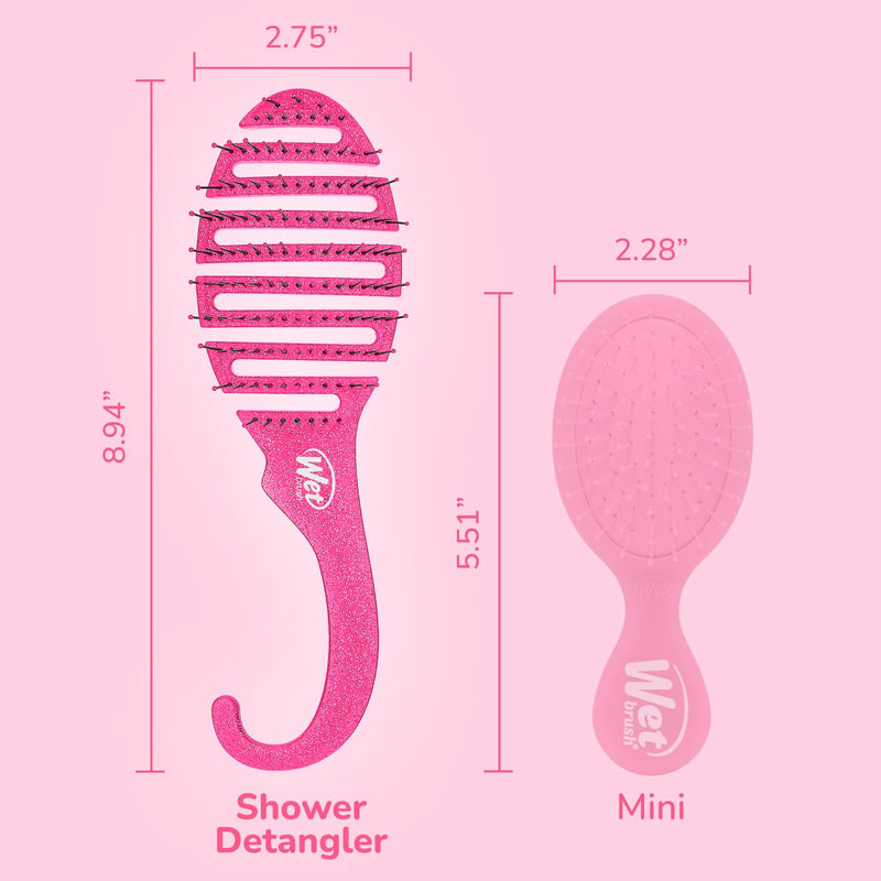 Wet Brush Shower Detangler Brush Pink Glitter By For Unisex - 1 Pc Hair Brush