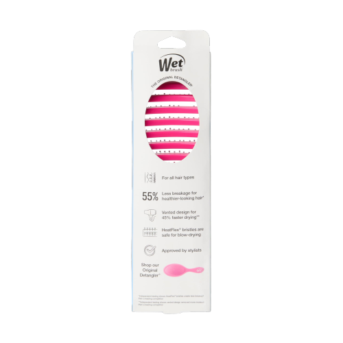 Wet Brush Speed Dry Detangler Pink Heat-Flex Bristles, Anti-Static Blow Dry Brush for All Hair Types