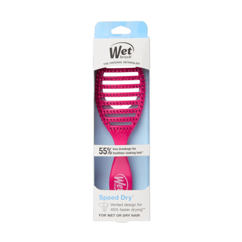 Wet Brush Speed Dry Detangler Pink Heat-Flex Bristles, Anti-Static Blow Dry Brush for All Hair Types
