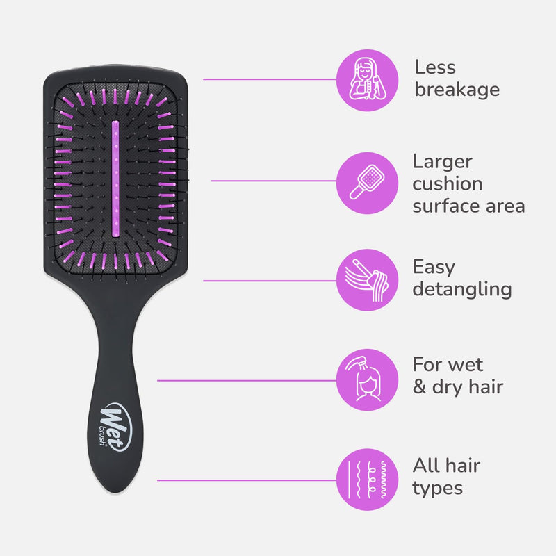 Wetbrush Charcoal Infused Paddle Detangler – UltraSoft Bristles for Pain-Free Brushing