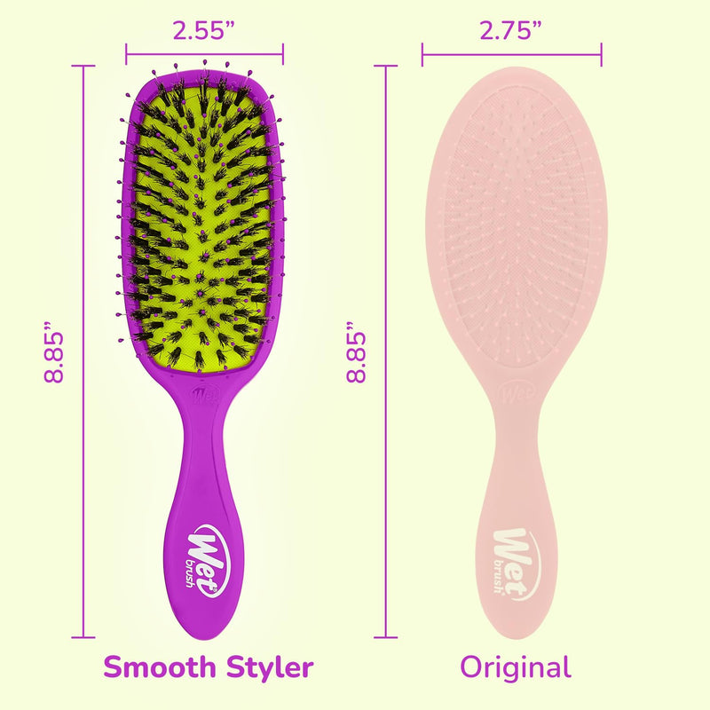 Wetbrush Shine Enhancer Hairbrush with Natural Boar Bristles Eco Friendly Purple