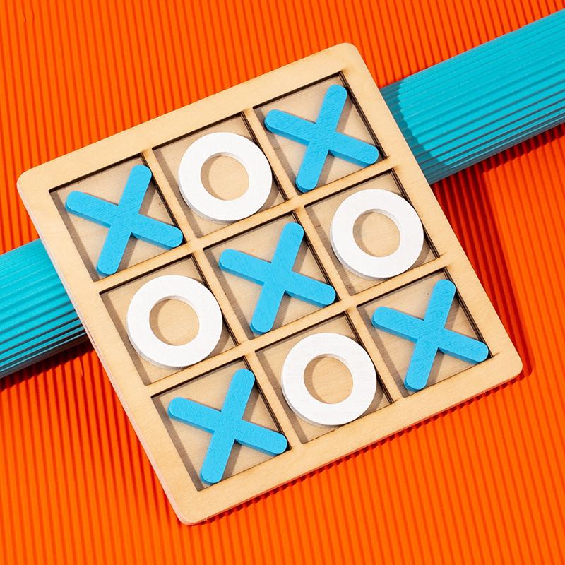 Wooden Tic Tac Toe Building Blocks Nine-Square Grid Xo Board Game, Educational Toy For Kids, Helps Logic And Thinking Skills, Wooden Games, Beer Pong