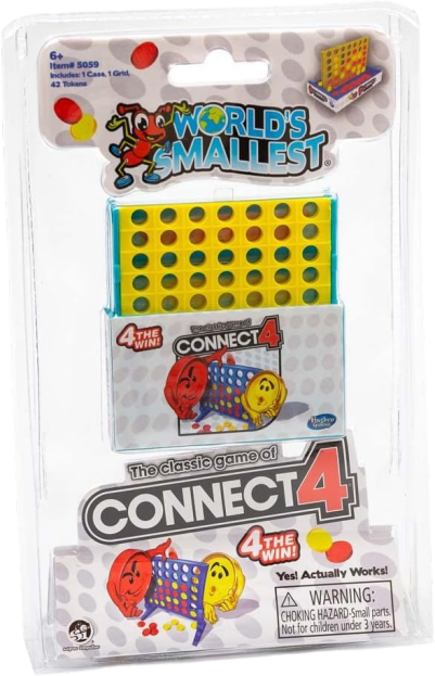 World's Smallest Connect 4 board-games for Ages 6 and up, Multicolor, Miniature