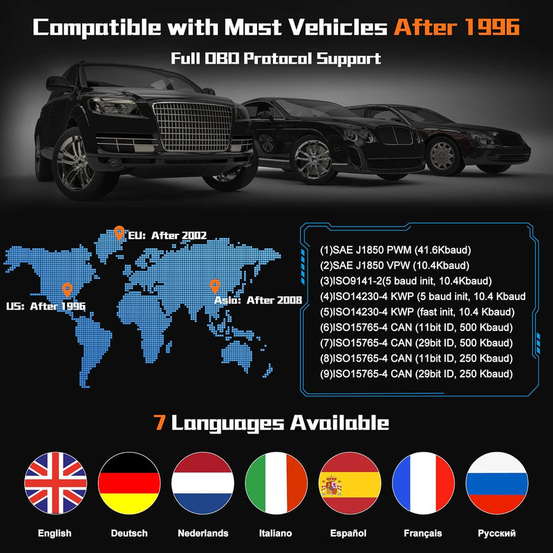 Zmoon OBD2 Scanner – Full-Function Car Diagnostic Tool for 1996 & Newer Vehicles