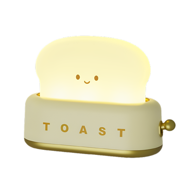 Rechargeable Toaster-Inspired LED Lamp - Charming & Colorful Night Light with USB Charging