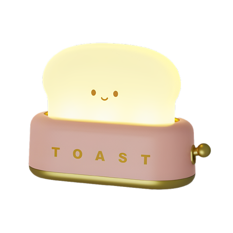 Rechargeable Toaster-Inspired LED Lamp - Charming & Colorful Night Light with USB Charging