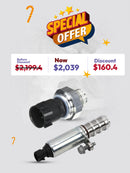 GM Genuine Parts 12679100 Exhaust Variable Valve Timing (VVT) Solenoid with Seal, Retainer, and Bolt & GM Genuine Parts 12673134 Engine Oil Pressure Sensor