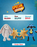 Blossom Silver Bunny Stuffed Animal – Medium & Amuseables Sun Plush – Huge Stuffed Toy & Amuseable Sun Plush – Large Stuffed Toy & Large Lucario Plush – Soft Quality Stuffed Toy