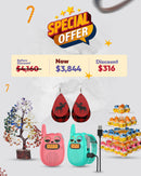 Chakra Tree of Life – Healing Crystal Energy Tree & Rechargeable Kids Walkie Talkies – 2-Pack with FM & Wearable Straps & 4-Tier Clear Acrylic Cupcake Stand – Holds 50 Cupcakes & Buffalo Plaid Moose Christmas Earrings – Festive Holiday Jewelry