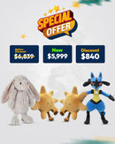 Blossom Silver Bunny Stuffed Animal – Medium & Amuseables Sun Plush – Huge Stuffed Toy & Amuseable Sun Plush – Large Stuffed Toy & Large Lucario Plush – Soft Quality Stuffed Toy